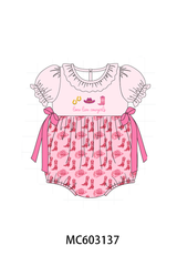 Pink Cowgirl Boots Embroidery Bubble