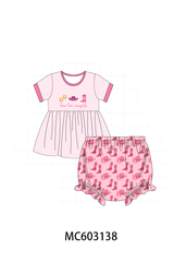 Pink Cowgirl Boots Embroidery Bloomer Set
