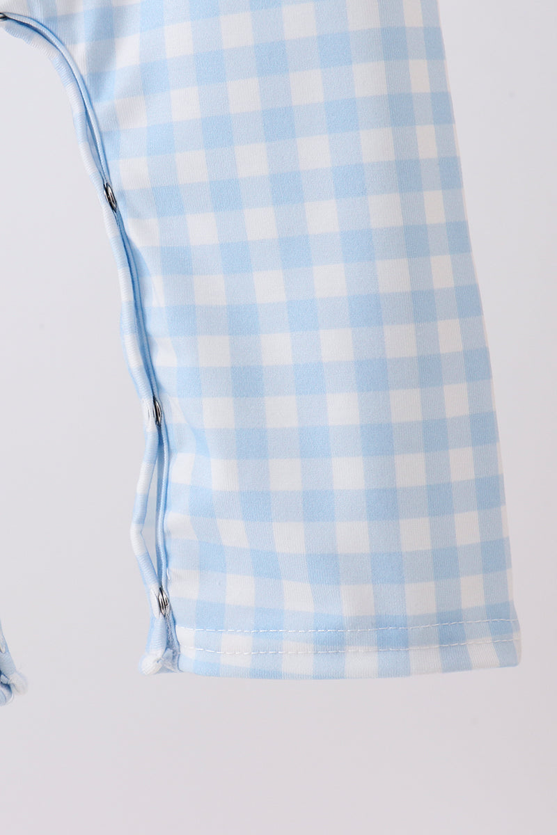 Blue Smocked Gingham Jon Jon