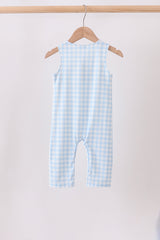 Blue Smocked Gingham Jon Jon