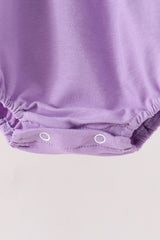 Purple Jack-O-Lantern Applique Ruffle Bubble