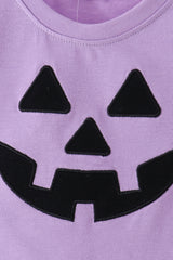 Purple Jack-O-Lantern Applique Top