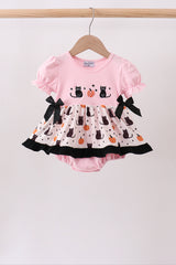 Pink Pumpkin Cat Embroidery Bubble