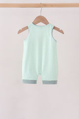 Green Pumpkin Embroidery Gingham Jon Jon