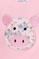 Pink Piggy Applique Bloomer Set