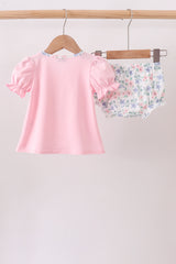 Pink Piggy Applique Bloomer Set