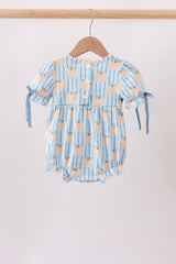 Blue Pumpkin Embroidery Ruffle Bubble