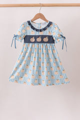 Blue Pumpkin Embroidery Ruffle Dress