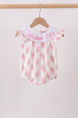 Pink Touchdown Smocked Ruffle Bubble