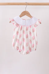 Pink Touchdown Smocked Ruffle Bubble