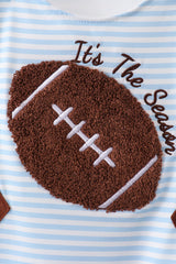 Blue Stripe Football French Knot Jon Jon