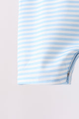 Blue Stripe Football French Knot Jon Jon