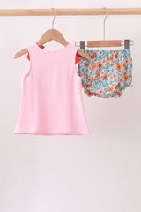 Pink Jack-O-Lantern Applique Bloomer Set
