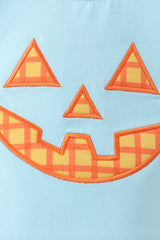 Blue Jack-O-Lantern Applique Bubble