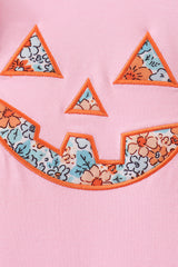 Pink Jack-O-Lantern Applique Ruffle Dress