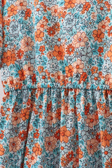 Orange Floral Mom Dress