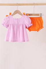 Pink Ghost Embroidery Bloomer Set