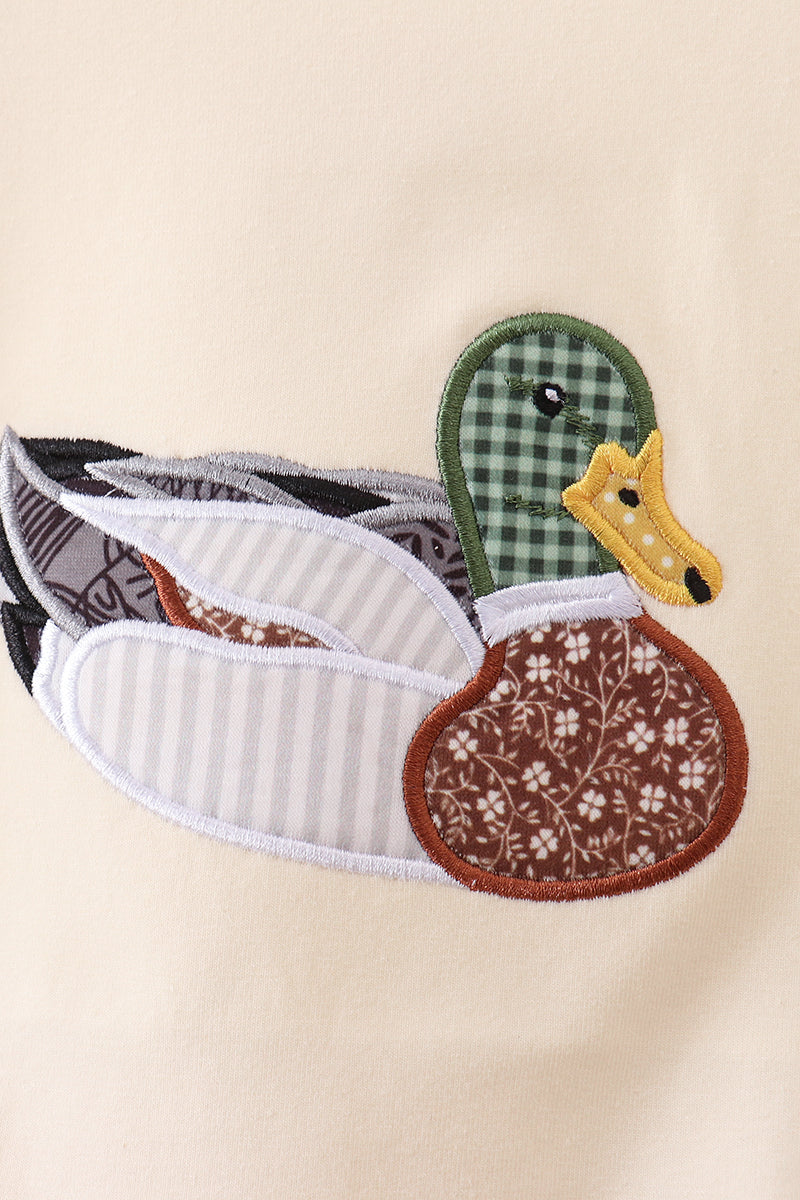 Brown Mallard Applique Ruffle Bubble