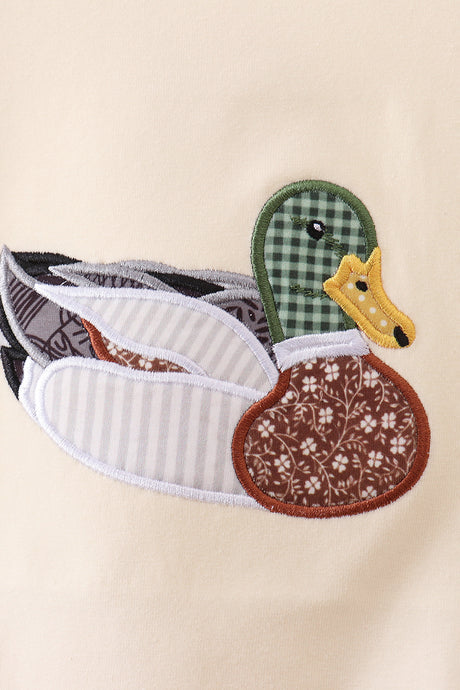 Brown Mallard Applique Ruffle Bubble