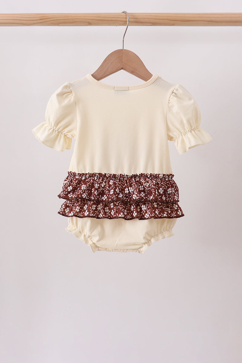 Brown Mallard Applique Ruffle Bubble