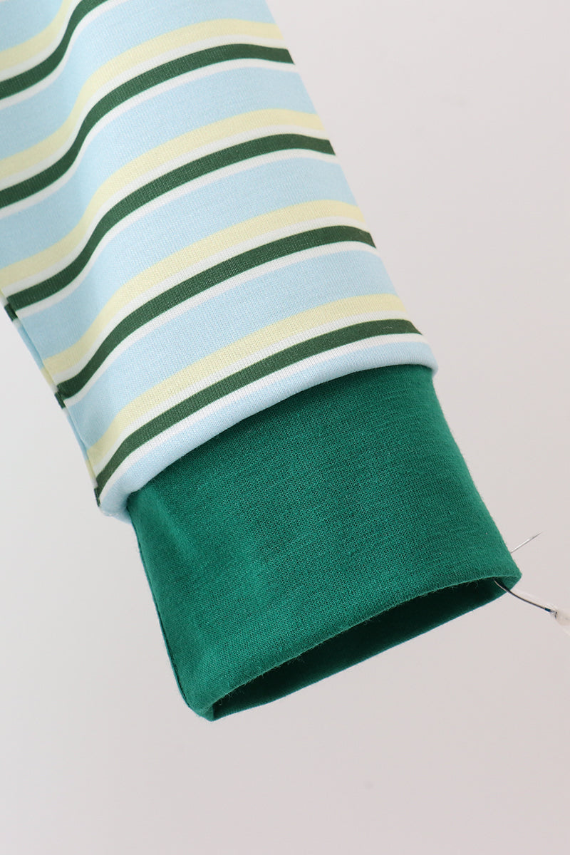 Blue Stripe Mallard Applique Top