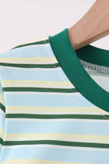 Blue Stripe Mallard Applique Top