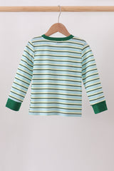Blue Stripe Mallard Applique Top