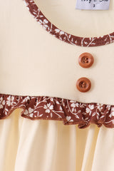 Brown Mallard Applique Ruffle Pants Set
