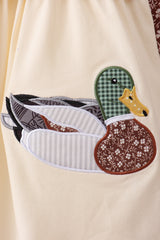 Brown Mallard Applique Ruffle Pants Set