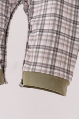 Oat Olive Plaid Romper
