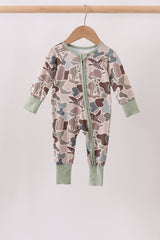 Camouflage Hunting Bamboo Zipper Romper