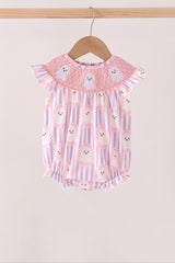 Purple Ghost Smocked Ruffle Bubble