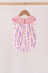 Purple Ghost Smocked Ruffle Bubble