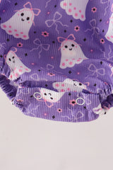 Purple Spooky cute Smocked Bubble
