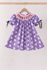 Purple Spooky Cute Smocked Dress