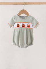 Green Pumpkin Smocked Bubble