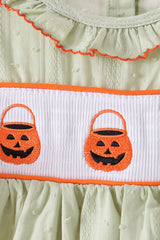 Green Pumpkin Smocked Dress