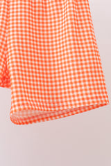 Blue Candy Smocked Gingham Shorts Set