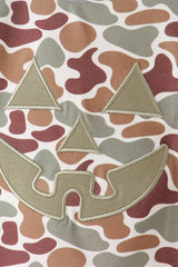 Camouflage Jack-O-Lantern Applique Shorts Set