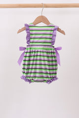 Purple witch embroidery stripe ruffle bubble