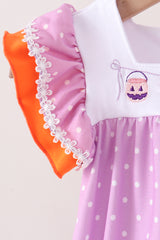 Purple Bucket Candy Embroidery Ruffle Bubble