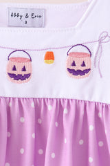 Purple Bucket Candy Embroidery Ruffle Shorts Set