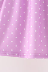 Purple Bucket Candy Embroidery Ruffle Shorts Set