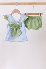 Blue Pumpkin Embroidery jacquard Ruffle Bloomer Set