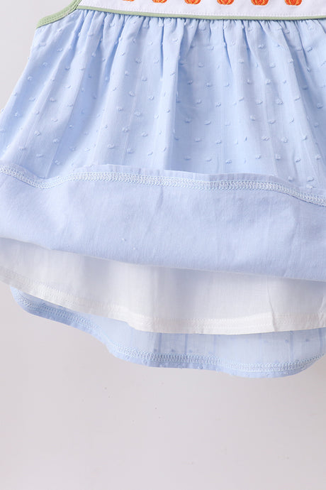 Blue Pumpkin Embroidery jacquard Ruffle Shorts Set