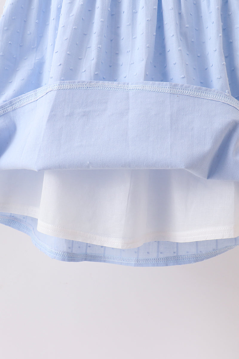 Blue Pumpkin Embroidery jacquard Ruffle Dress