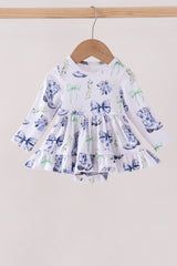 Blue Bow Boots Bubble