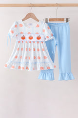 Blue Pumpkin Embroidery Ruffle Pants Set