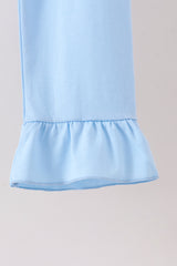 Blue Pumpkin Embroidery Ruffle Pants Set
