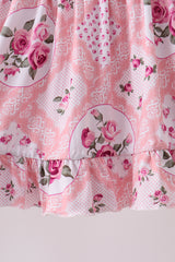 Pink Floral Bamboo Pants Set